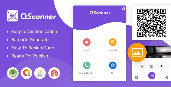 QScanner - Multipurpose QR Barcode Scanner Generator | Admob | OneSignal Push Notification
