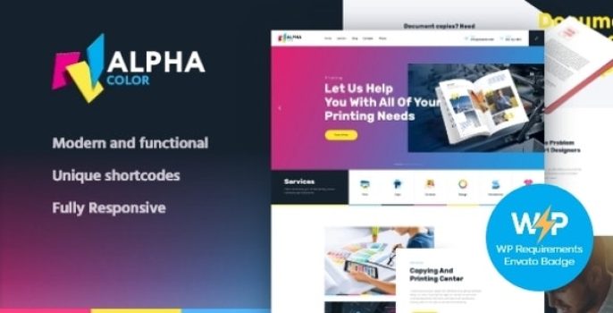 AlphaColor | Type Design Agency  3D Printing Services WordPress Theme + Elementor