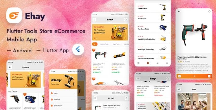 Ehay – Tools & Parts Store eCommerce Flutter App + Admin Dashboard