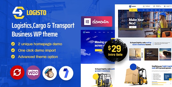Logisto - Logistic and Cargo WordPress Theme + RTL 3.3
