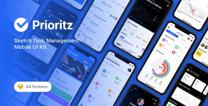 Prioritz – Sketch Task Management Mobile UI Kit