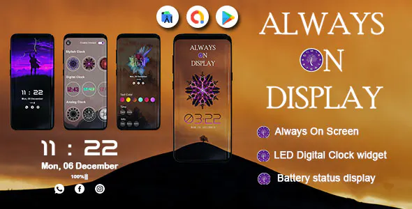 Always on Display - AOA - Always On AMOLED - Always on display clock widget - Super AMOLED on Screen