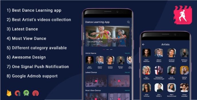 Android Dance App – Video App (youtube channel + live streaming + m3u8 + Movies)