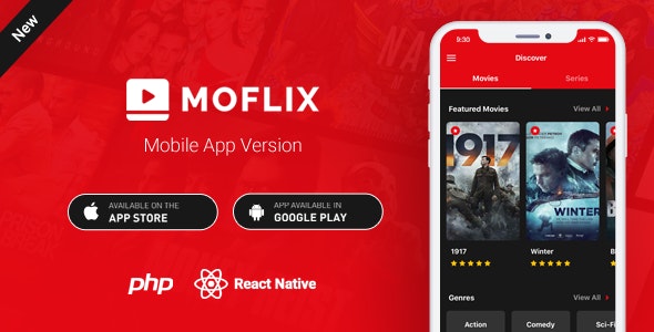 MoFlix Mobile App - React Native - Movies - TV Series 2.0