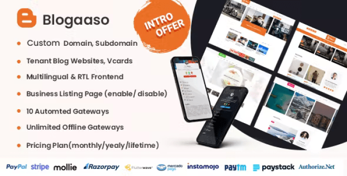 Blogaaso – AI Powered Blog Website Builder SAAS (Multitenant)