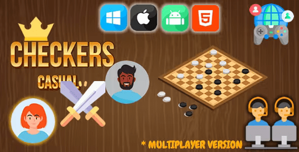 Checkers Casual - Offline & multiplayer mode