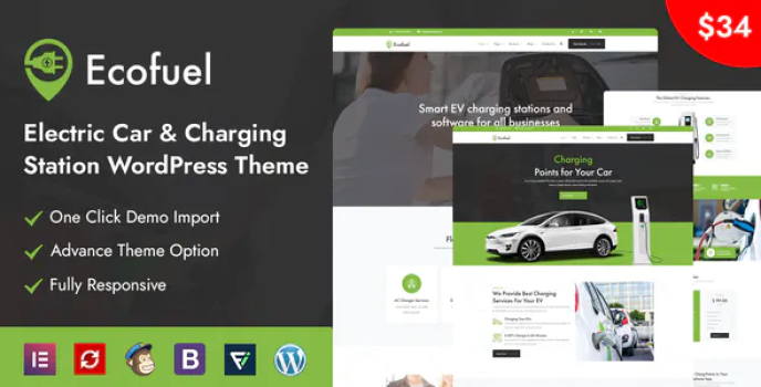 Ecofuel – Electric Car  Charging Station WordPress Theme