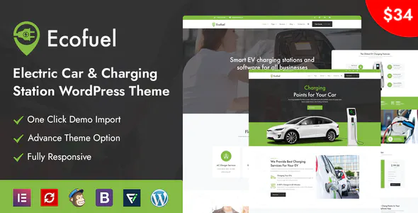 Ecofuel - Electric Car Charging Station WordPress Theme