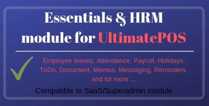Essentials  HRM (Human resource management) Module for UltimatePOS (With SaaS compatible)