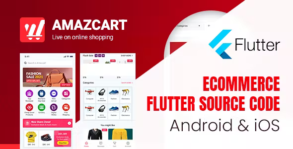 Flutter AmazCart - Ecommerce Flutter Source code for Android and iSO 1.6.0