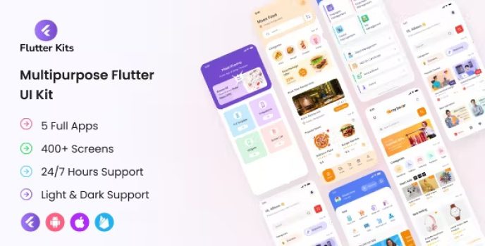 Flutter Kits – Multipurpose Flutter Developer Full Apps UI Kit