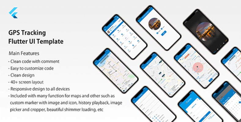 Flutter UI Template – GPS Tracking App - Nulled
