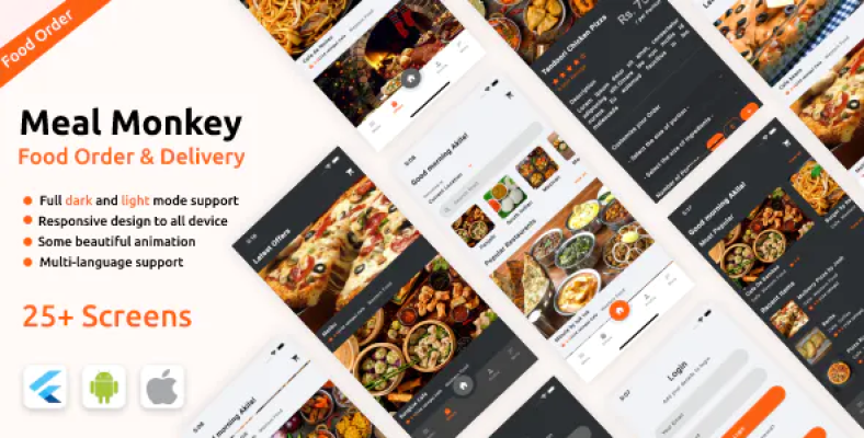Food Order & Delivery Android App Template + iOS App Template | Flutter ...