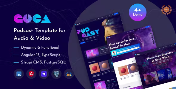 Goca - Audio Video Podcast Angular Template