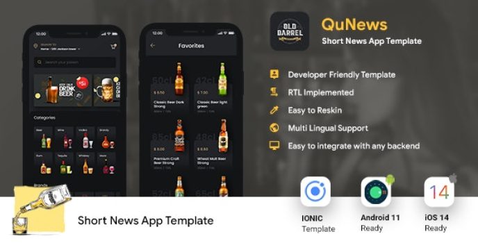 2 App Template| Online Liquor Buying App| Liquor eCommerce App| Liquor Delivery App| Old Barrel