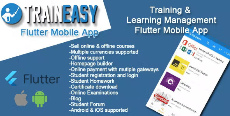 Learning Management System Flutter App - TrainEasy - Nulled