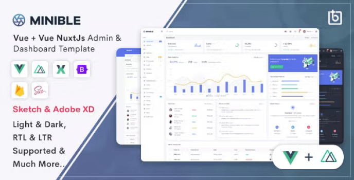 Minible - Vue Vue Nuxt Admin Dashboard Template 3.1 - Nulled