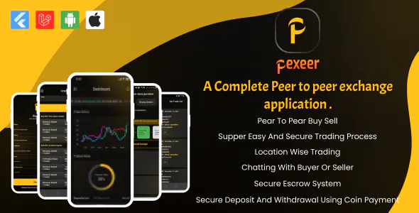 Pexeer - A Complete Peer to Peer Cryptocurrency Flutter App 1.2