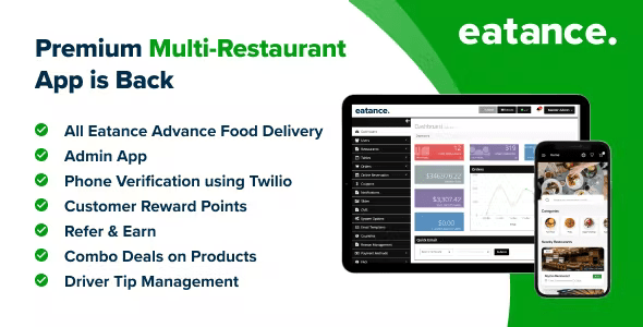Premium Online Food Delivery Multi Restaurant Aggregator Feature Rich Solution From Eatance