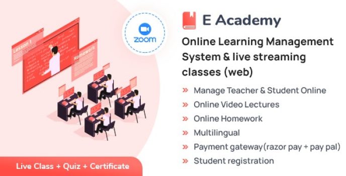 E- Academy – Online Learning Management System  live streaming classes (web)