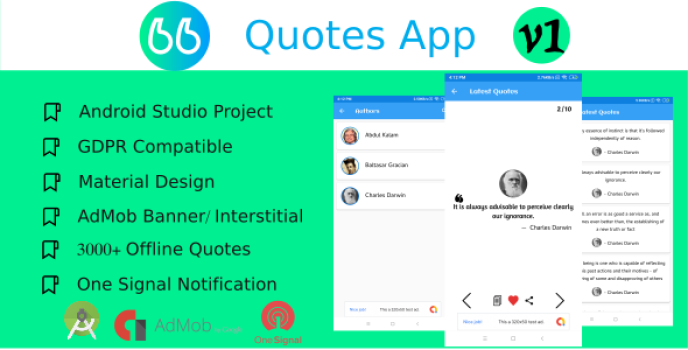 Quotes.me Quotes app with Online Backend