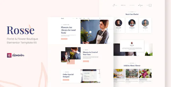 Rosse - Florist Flower Boutique Elementor Template Kit
