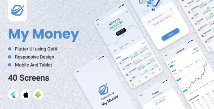 Stock Market App v1.0.1 – Flutter UI Kit using GetX