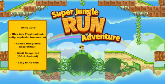 Super Jungle Run Adventure (Mario Style) - Complete Unity Template
