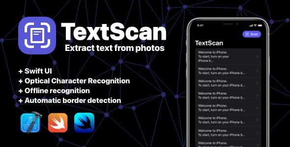 TextScan OCR Swift UI App - Extract text from documents