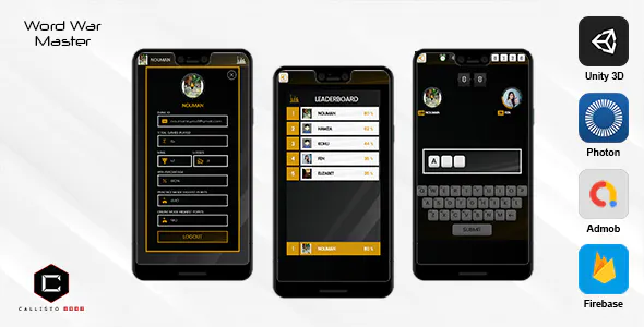Word War Master - Online Multiplayer Game (Unity 3D + Admob + Firebase + Photon)
