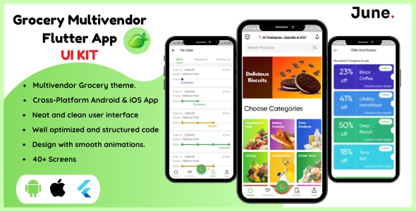 Gshop Grocery Multivendor App - Flutter App UI Kit