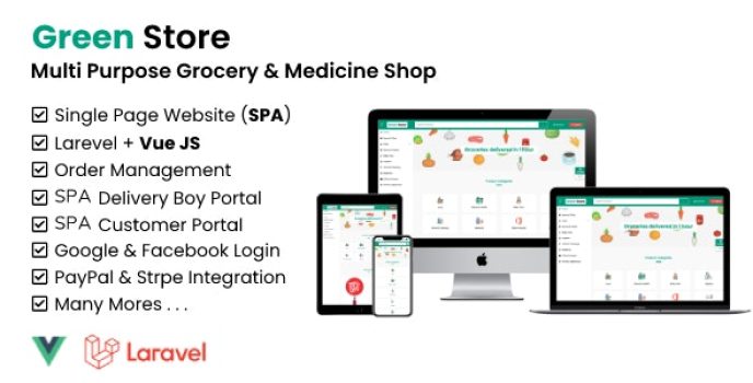 Green Store – Laravel  VUE Single Page Grocery Shop