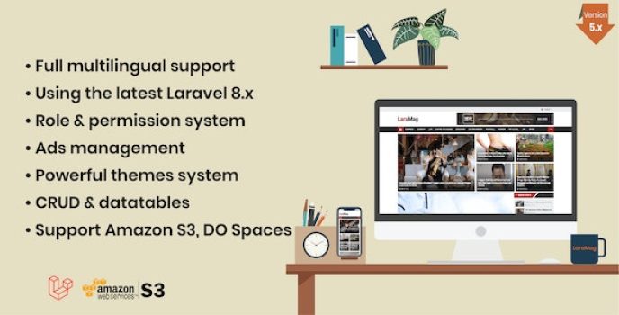 LaraMag – Laravel News  Magazine Multilingual System