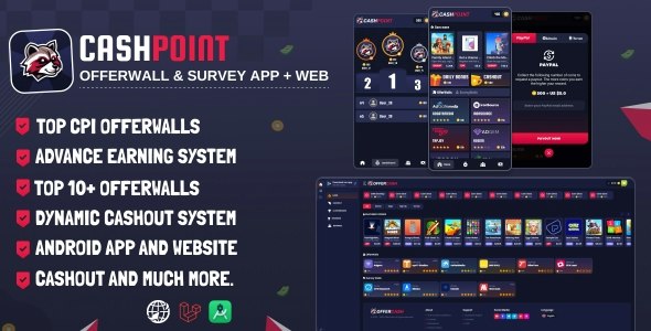 CashPoint Offers Survay App + Website with Admin Panel