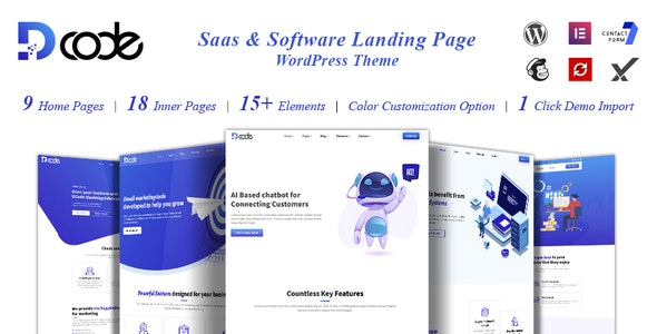 DCode - SaaS Landing Page WordPress Theme - Nulled