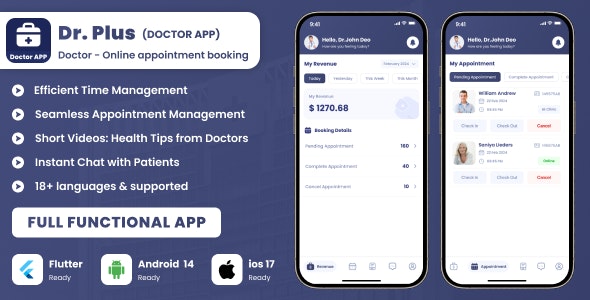 Dr.Plus – Doctor Appointments  Diagnostics via Chat, Video Call  At-Clinic | Android, iOS, Website
