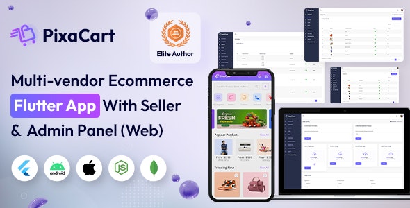 PixaCart - Multi-Vendor eCommerce Flutter App with Website, Admin  Seller Panels(web)
