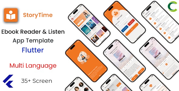 Ebooks Reader and Audiobooks Listen App template in Flutter | StoryTime ...
