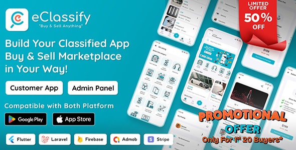 eClassify - Classified ads Buy and Sell Marketplace Flutter App with Laravel Admin Panel