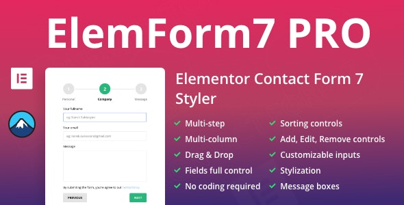 ElemForm7 PRO - Advanced Elementor Widget for Contact Form 7 - Nulled