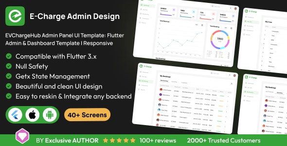 EVChargeHub Admin Panel UI Template: Flutter Admin Dashboard Template ...