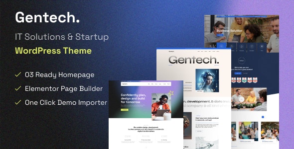 Gentech – IT Solutions Startup WordPress Theme