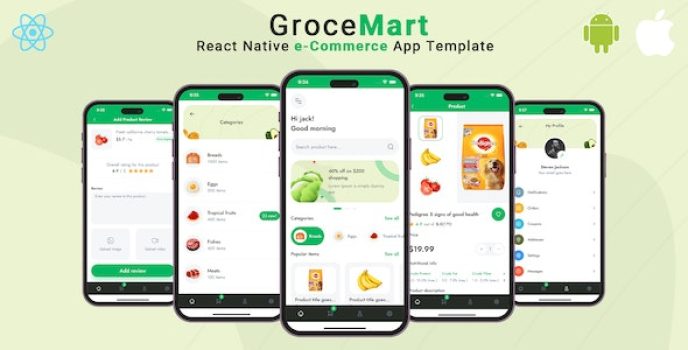 GroceMart | React Native eCommerce App Template - Nulled