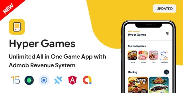 Hyper Games - All in One Game App | AdMob | Unlimited Games | Android + iOS 4.0.0