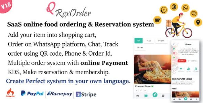 QrexOrder – SaaS WhatsApp Online ordering / Restaurant management / Reservation system [Regular License]
