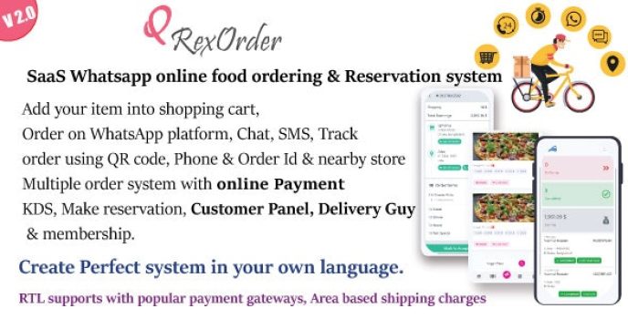 QrexOrder – Restaurant QR Menu – WhatsApp Ordering  Reservation SaaS Platform [Extended License]