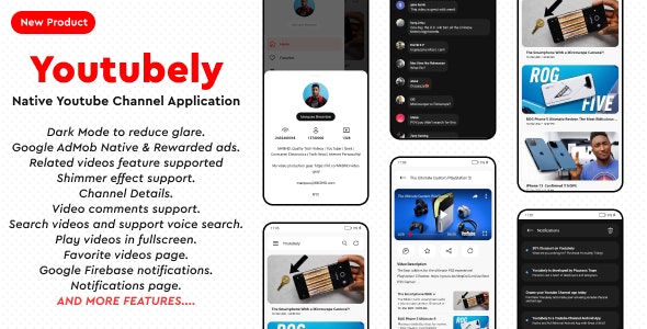 Youtubely - Native Youtube Channel Android App 1.9