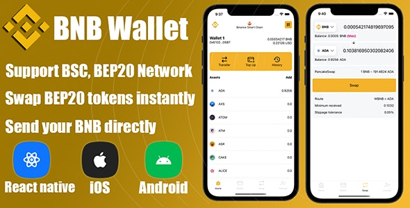 React Native - DeFi Crypto Wallet BNB, BEP20