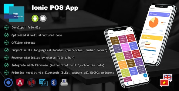 Ionic POS App - Manage Orders, Menu Items  Print Bills