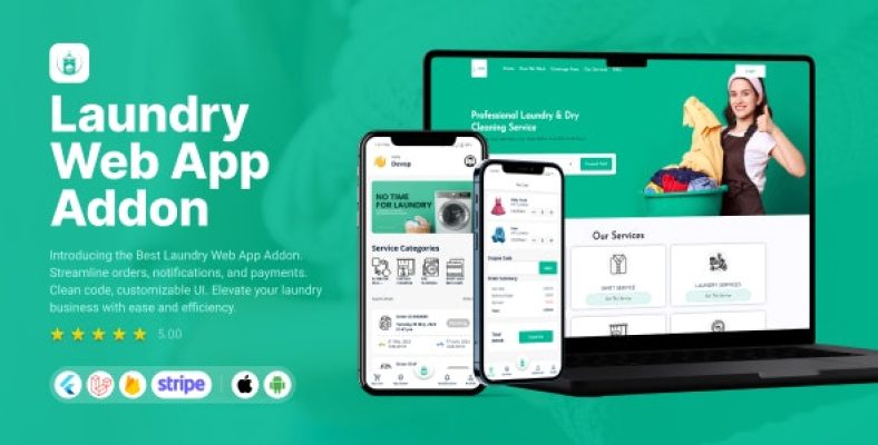 Laundry - Web App Addon | Laundry booking system | Quick wash | On ...